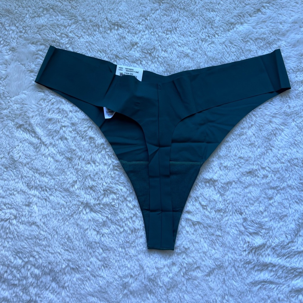 Jenni Intimates Naughty One Seamless Laser Cut Thong Panty Emerald Green XL NEW - Picture 4 of 10